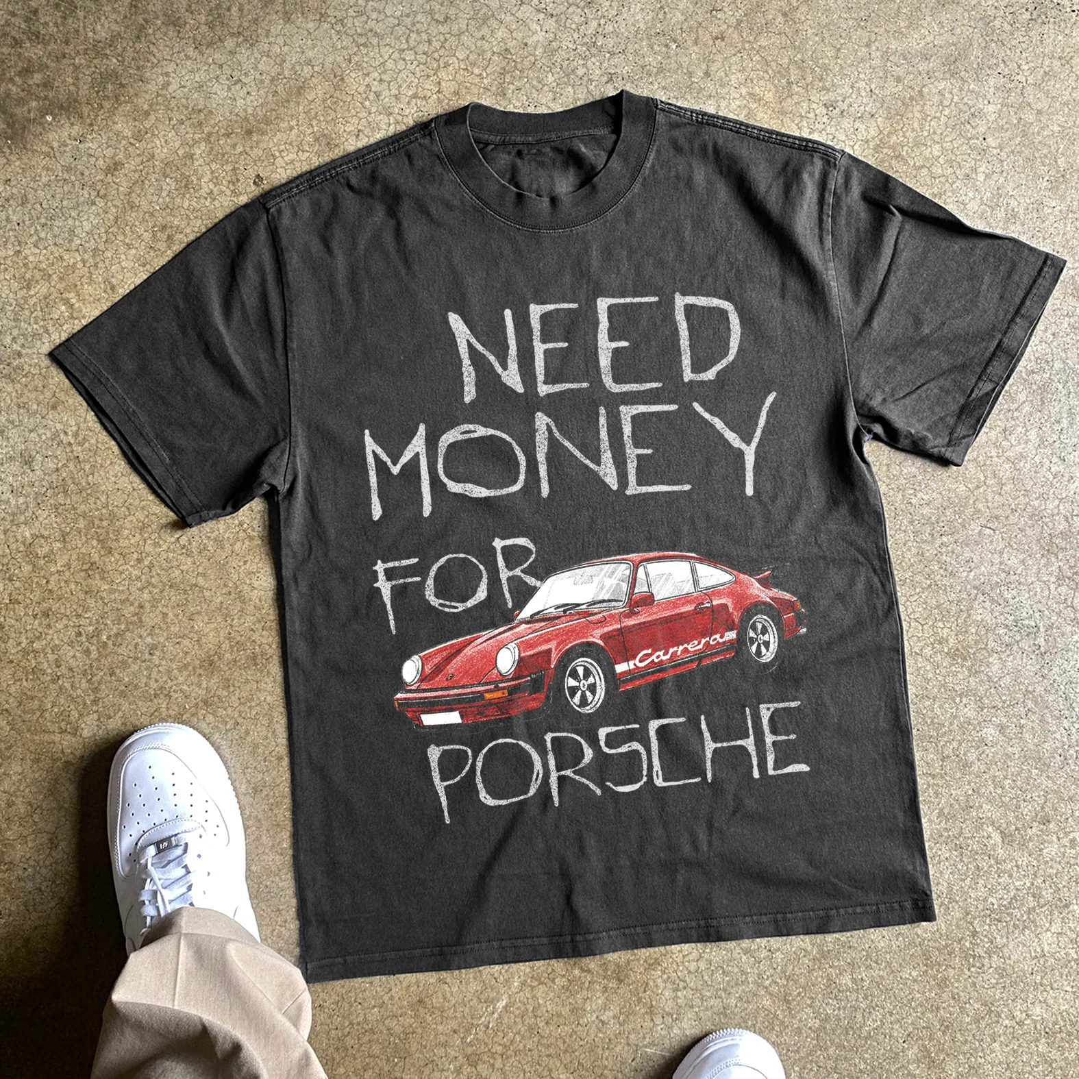 Need Money Heavyweight Black Tshirt - Image 2