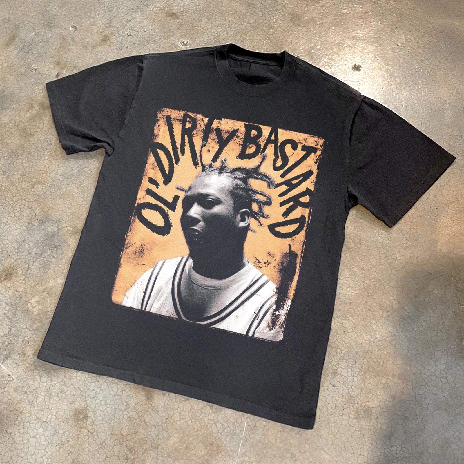 'Ol Dirty Bastard' Canvas Black Heavyweight T-Shirt