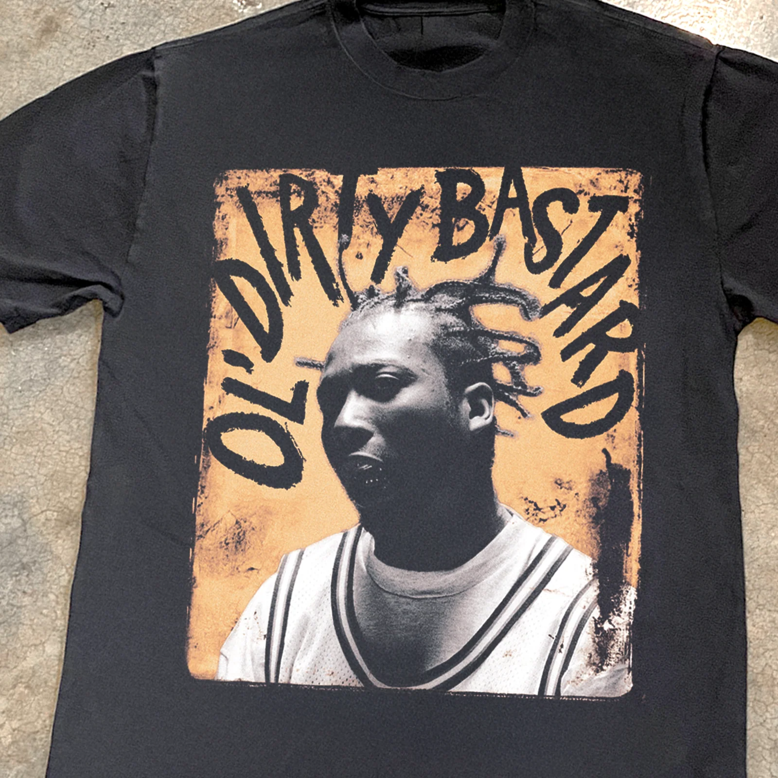 'Ol Dirty Bastard' Canvas Black Heavyweight T-Shirt - Image 2