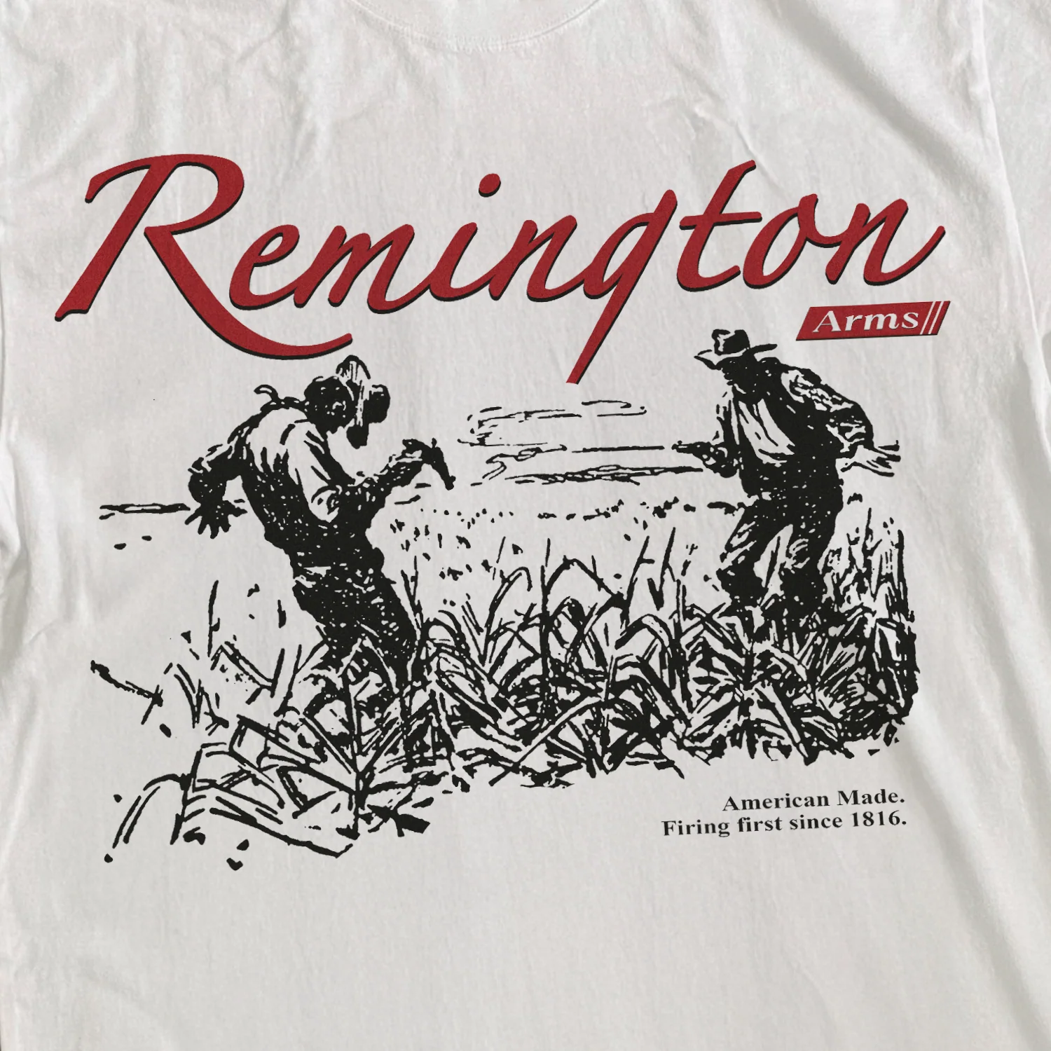 Remington 'Firing First Since 1816' Heavy Faded White Tee - Image 2