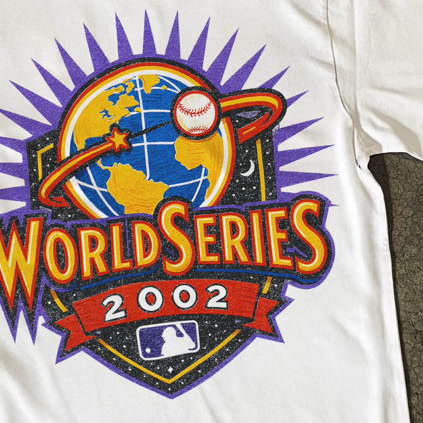 Retro '2002 World Series' Heavy White T-Shirt - Image 3