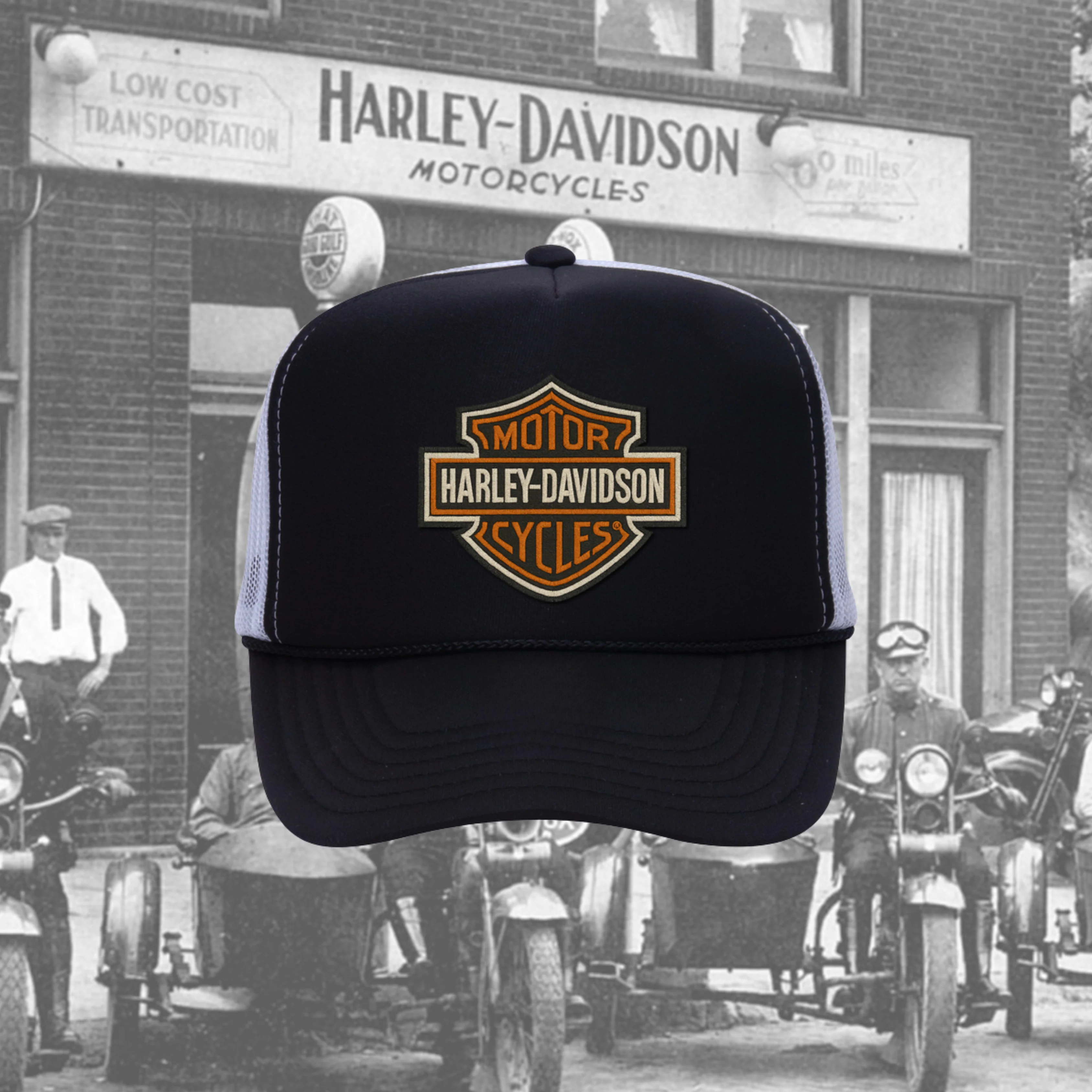 ROAD DAWG CURVED BILL PATCH HAT BLACK/WHITE