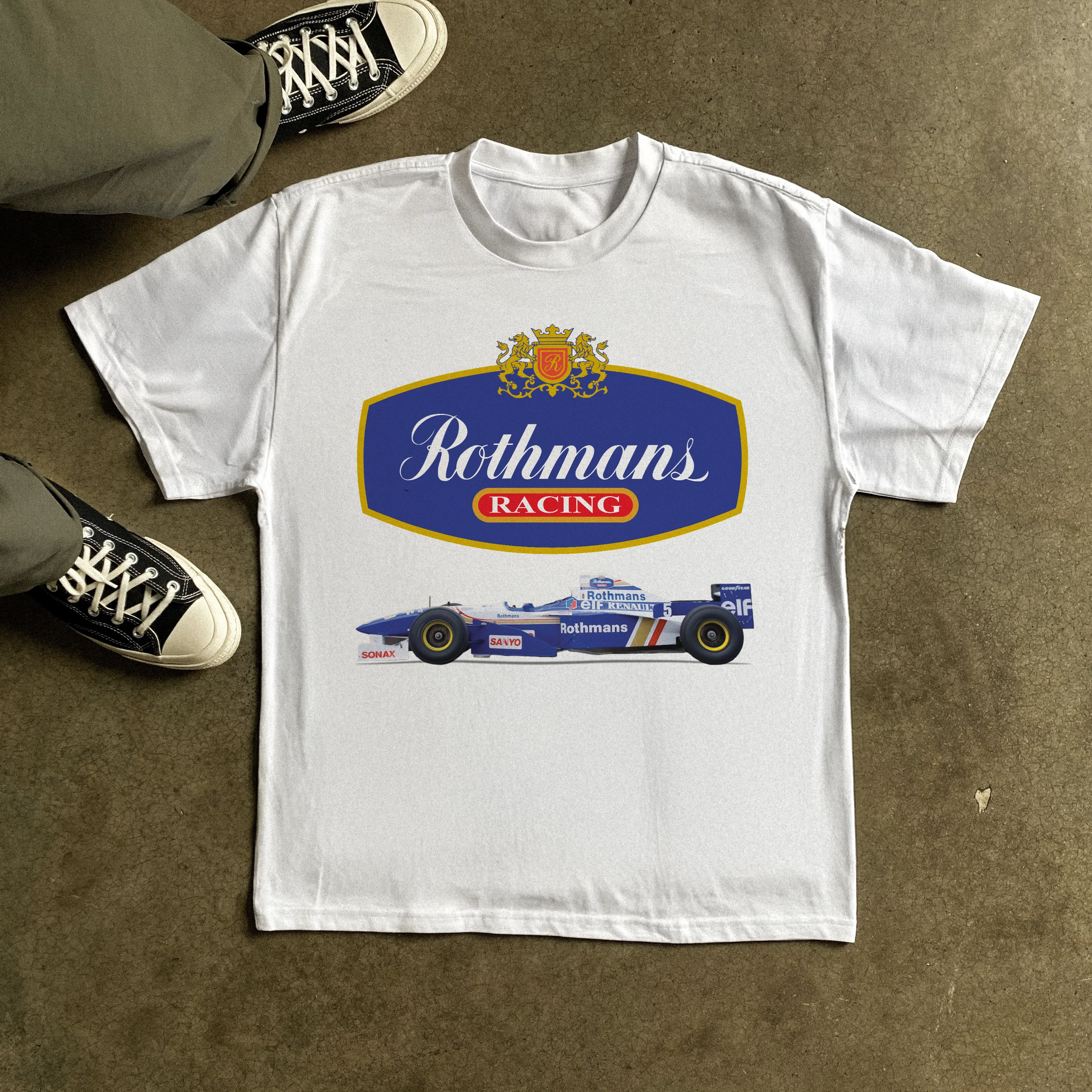 Rothman'S F1 Heavy Weight White T-Shirt