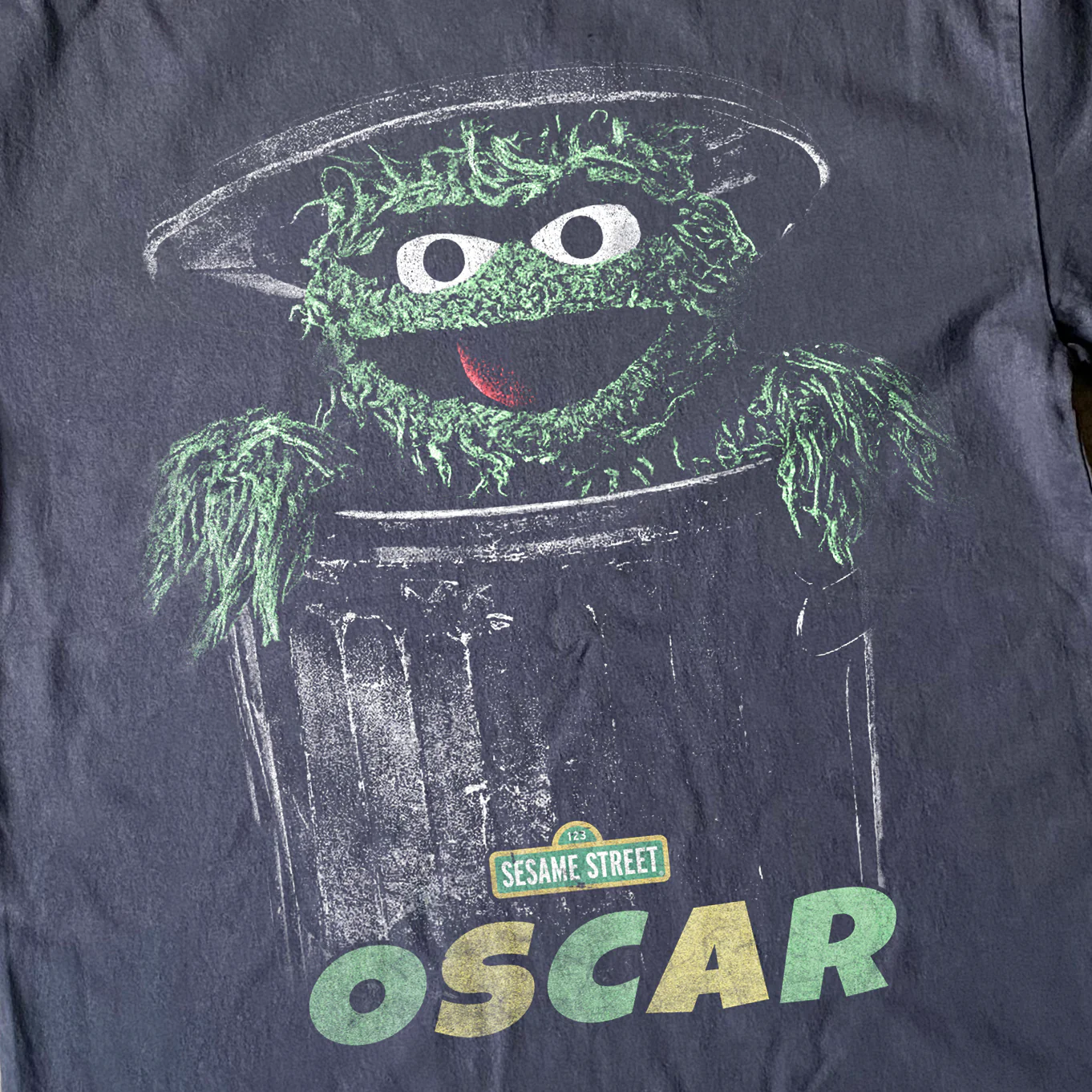 Sesame Street Oscar The Grouch Heavyweight Black T-Shirt - Image 2