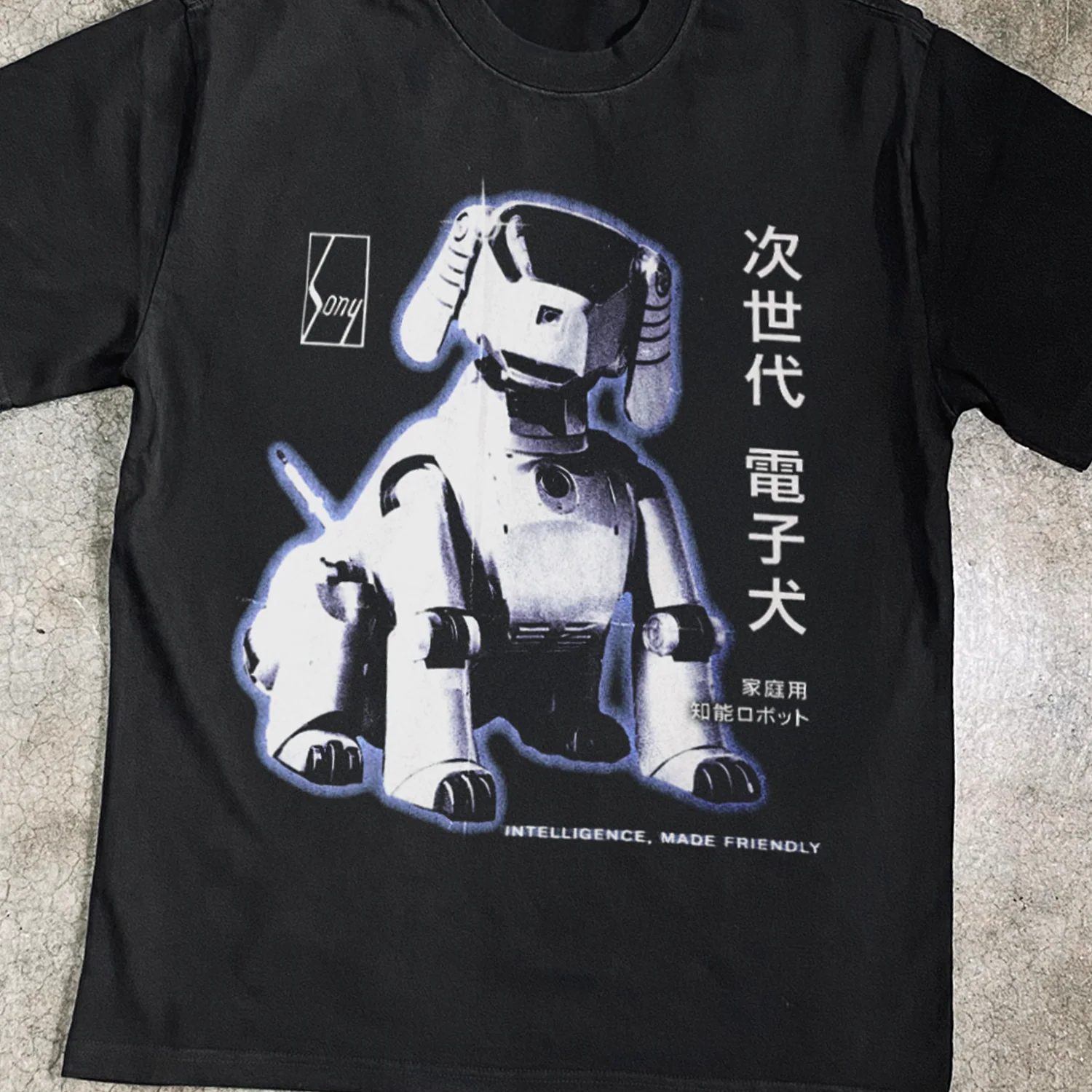 Sony 'AIBO' Robo-Dog 90s Japanese Promo Heavy Faded Tee - Image 2