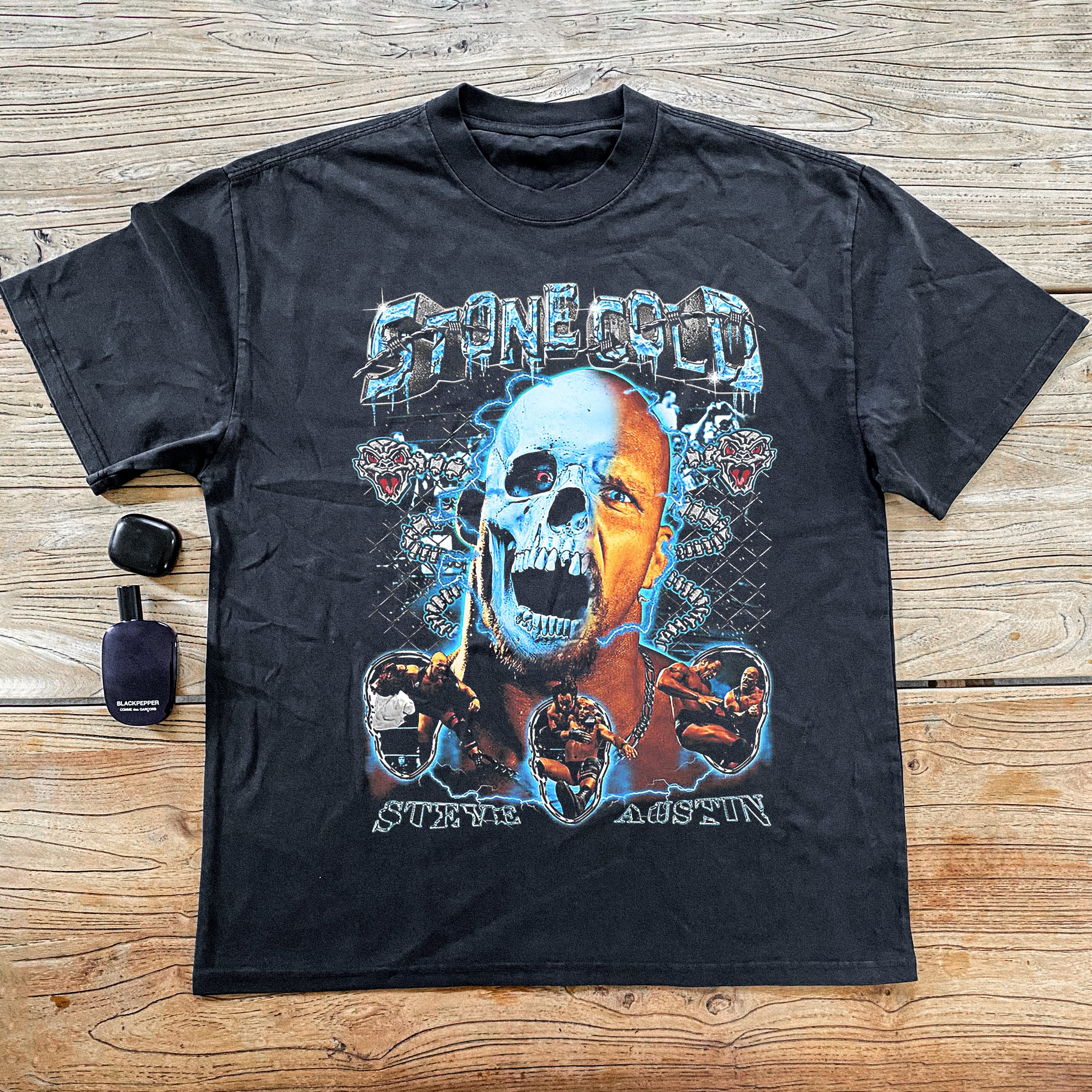 `Stone Cold’ Heavyweight Black T-Shirt