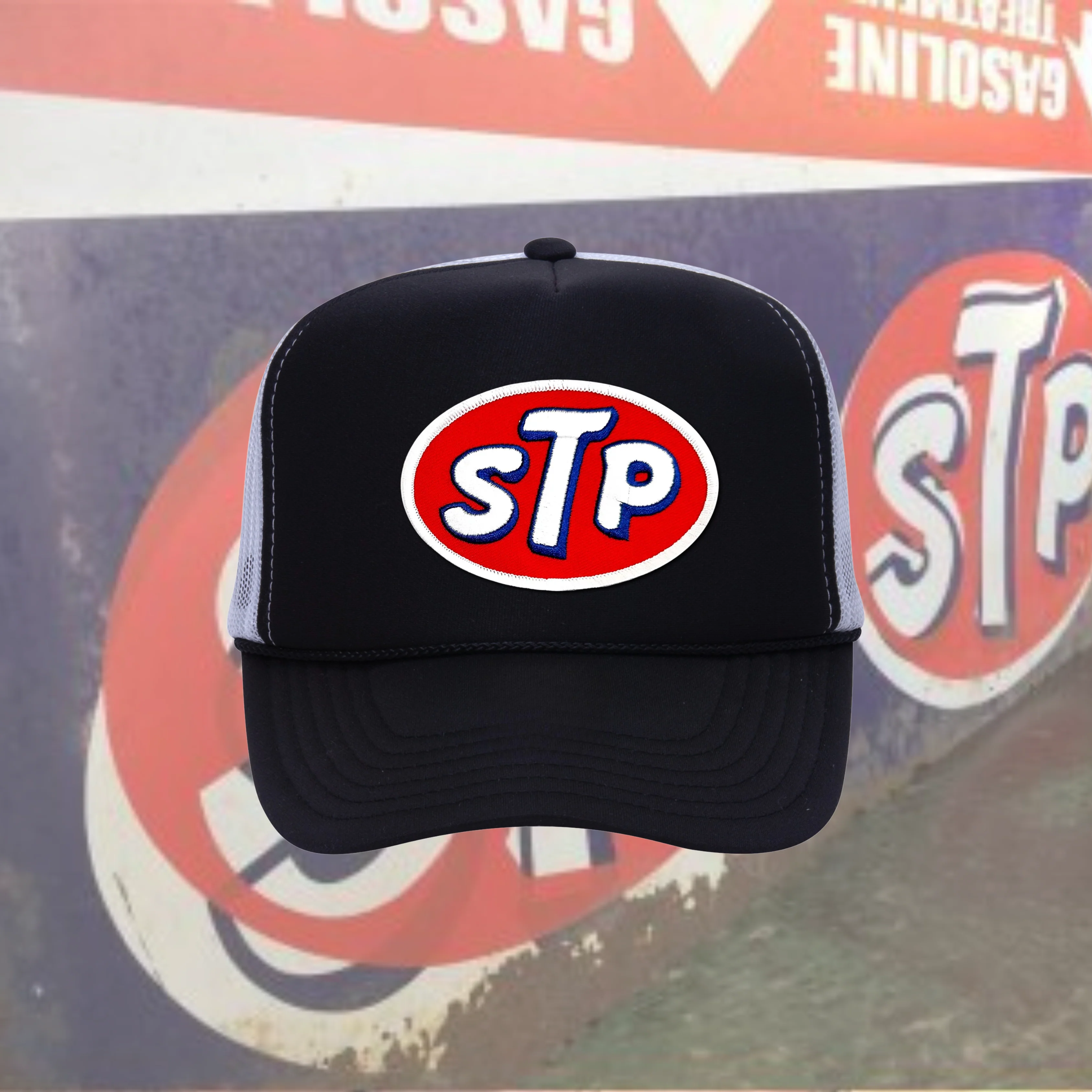 STP PATCH BLACK WHITE HAT