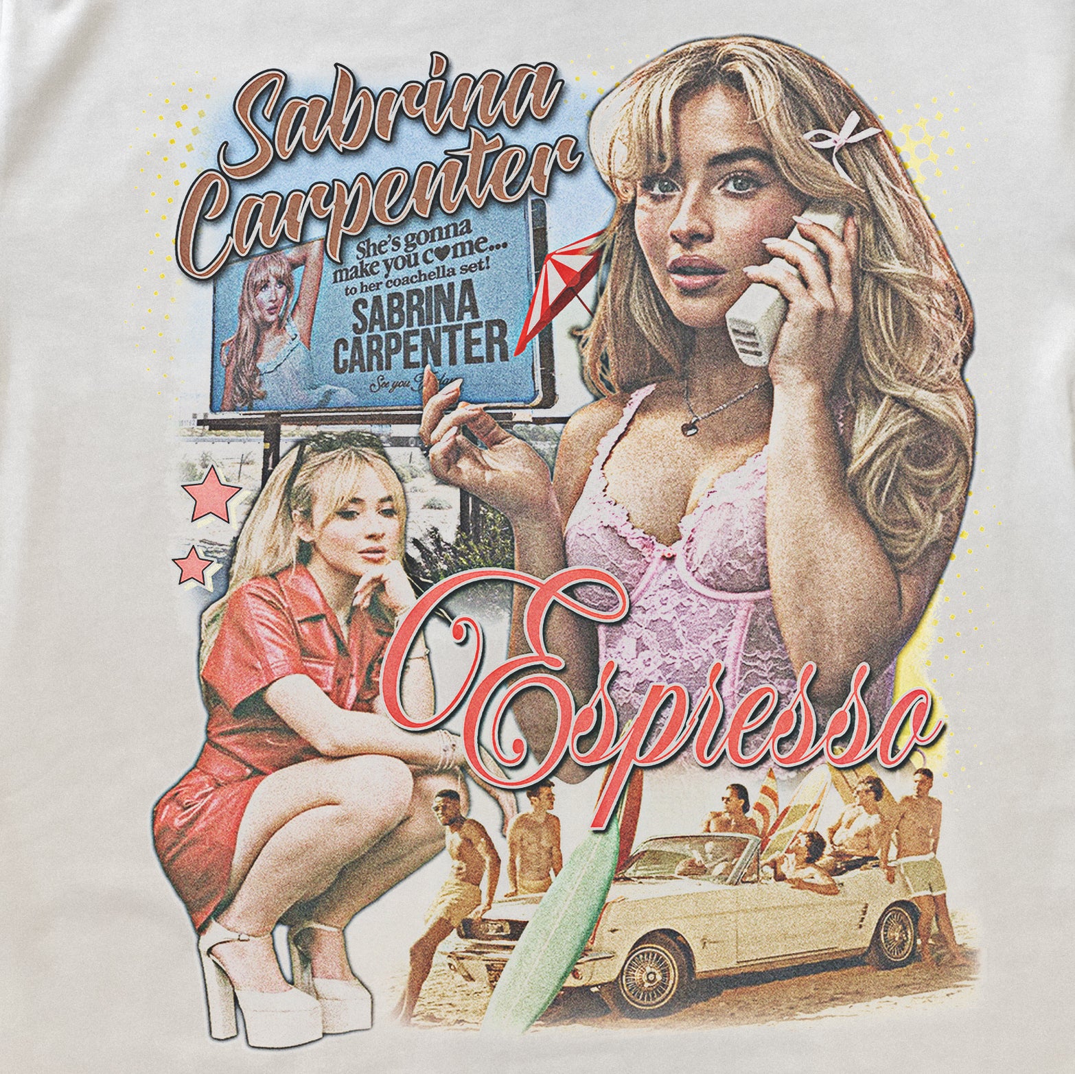 Sabrina Carpenter Espresso Heavyweight White T-Shirt - Image 2