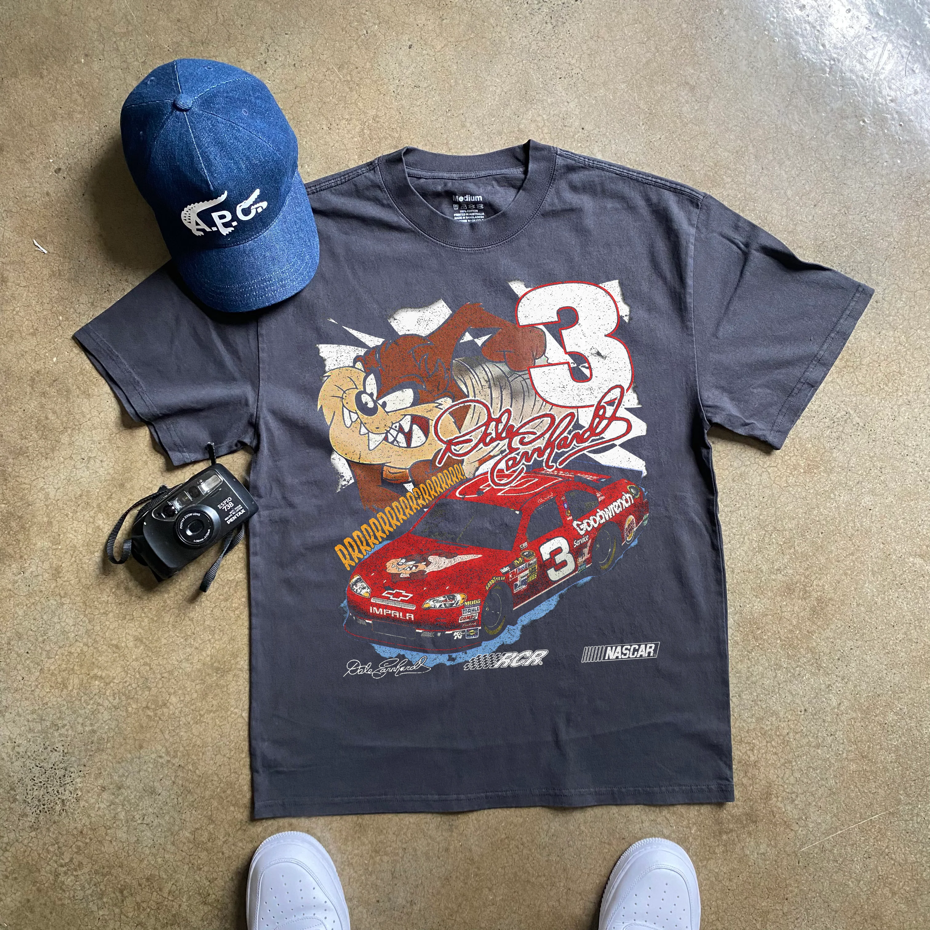 Tasmanian Devil Dale Earnhardt Nascar Heavyweight Black T-Shirt