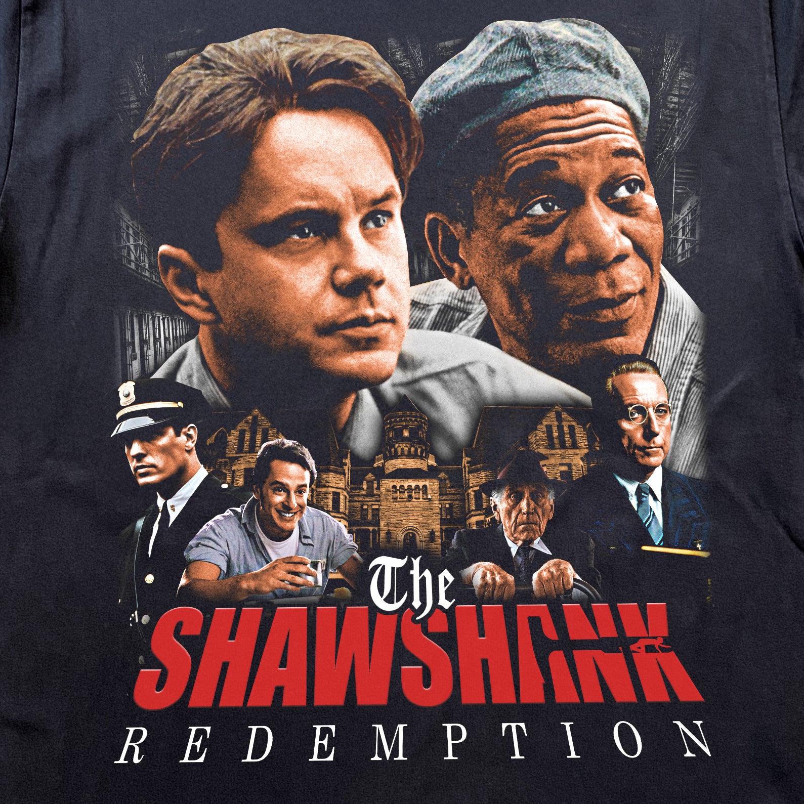 The Shawshank Redemption Movies Heavyweight Black T-Shirt - Image 3