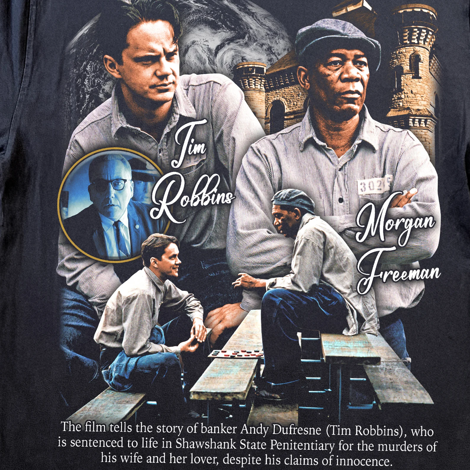 The Shawshank Redemption Movies Heavyweight Black T-Shirt - Image 4