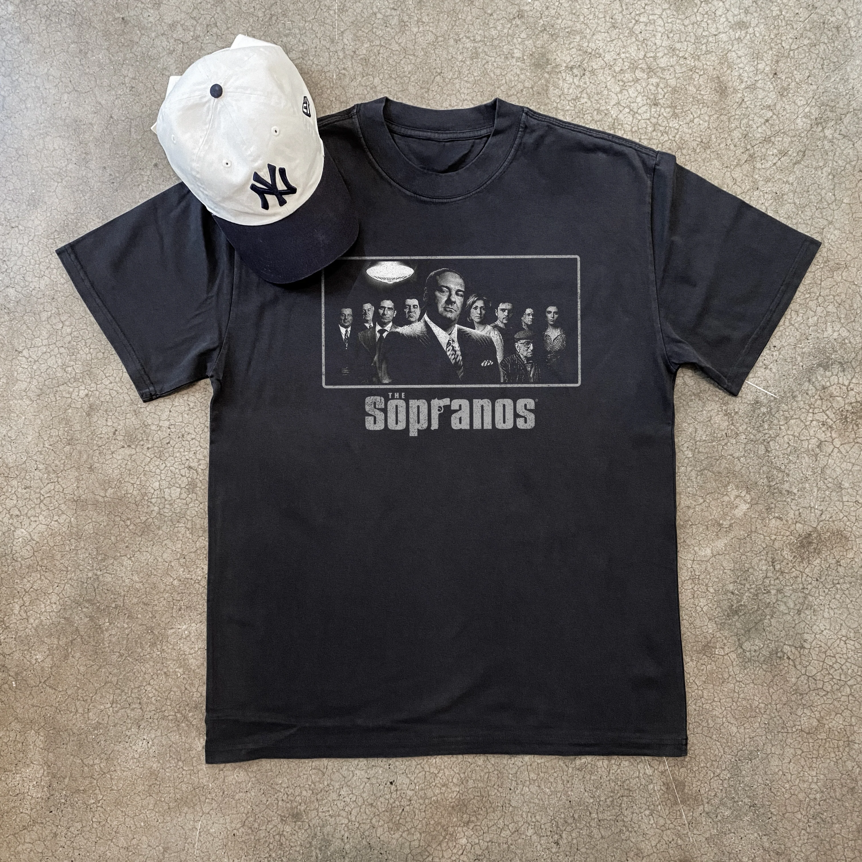The Sopranos 'Family Potrait' Heavyweight Black T-Shirt