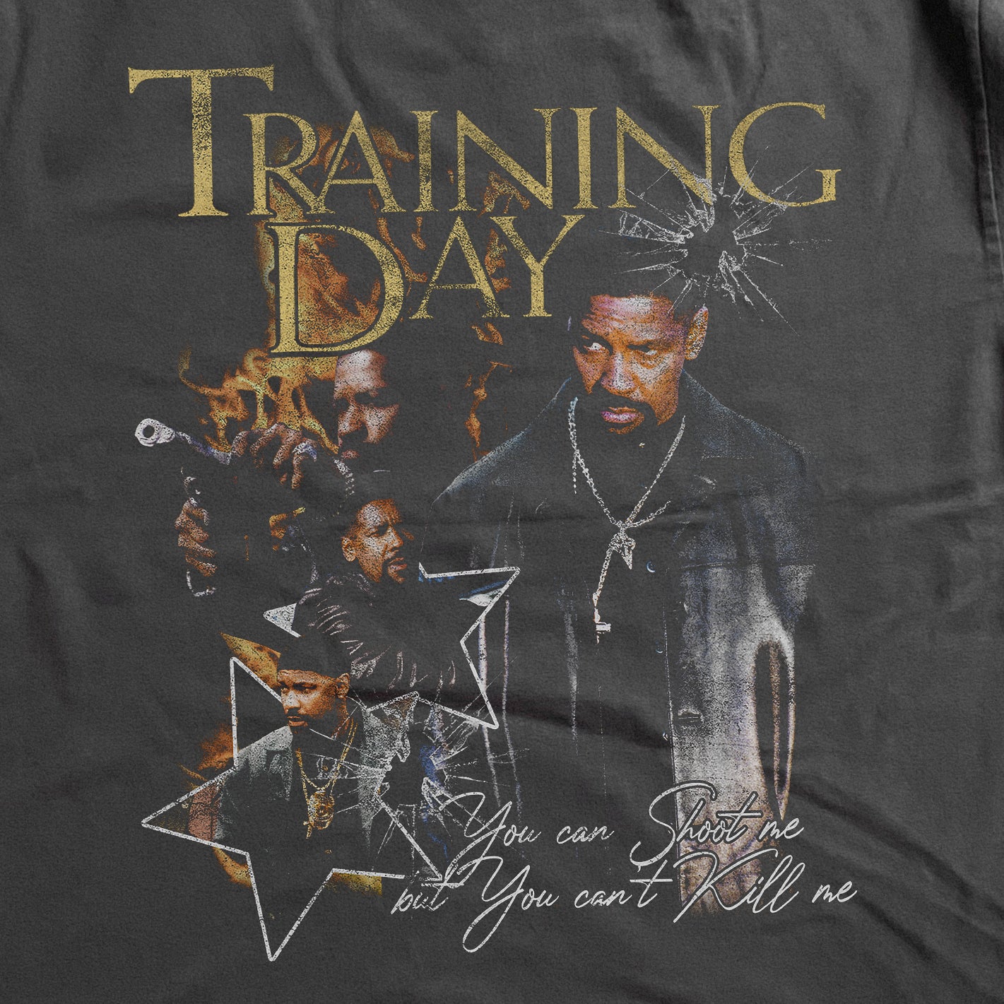 Training Day Movie Vintage Heavyweight Black T-Shirt - Image 2