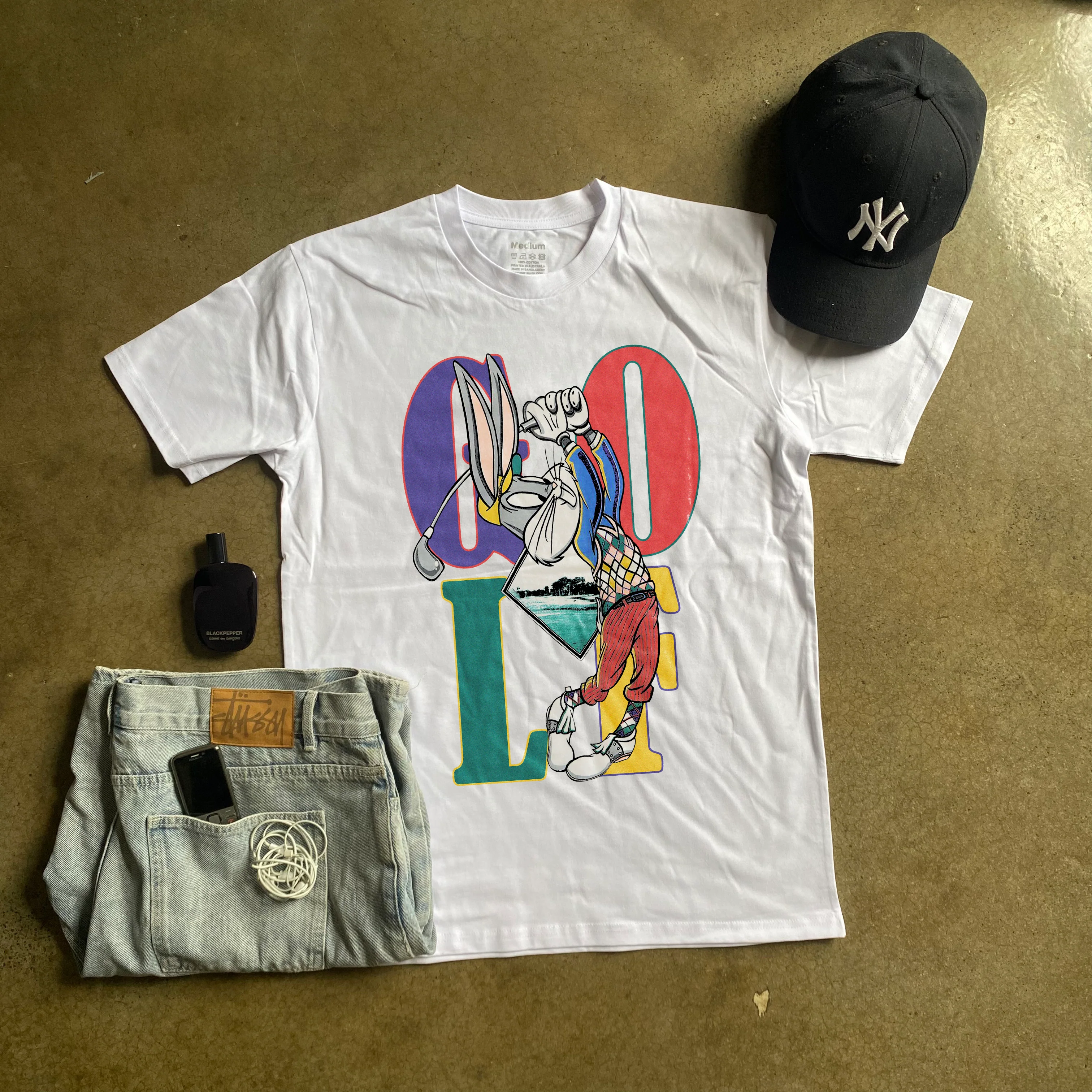 Tunes Golf Heavyweight White T-Shirt