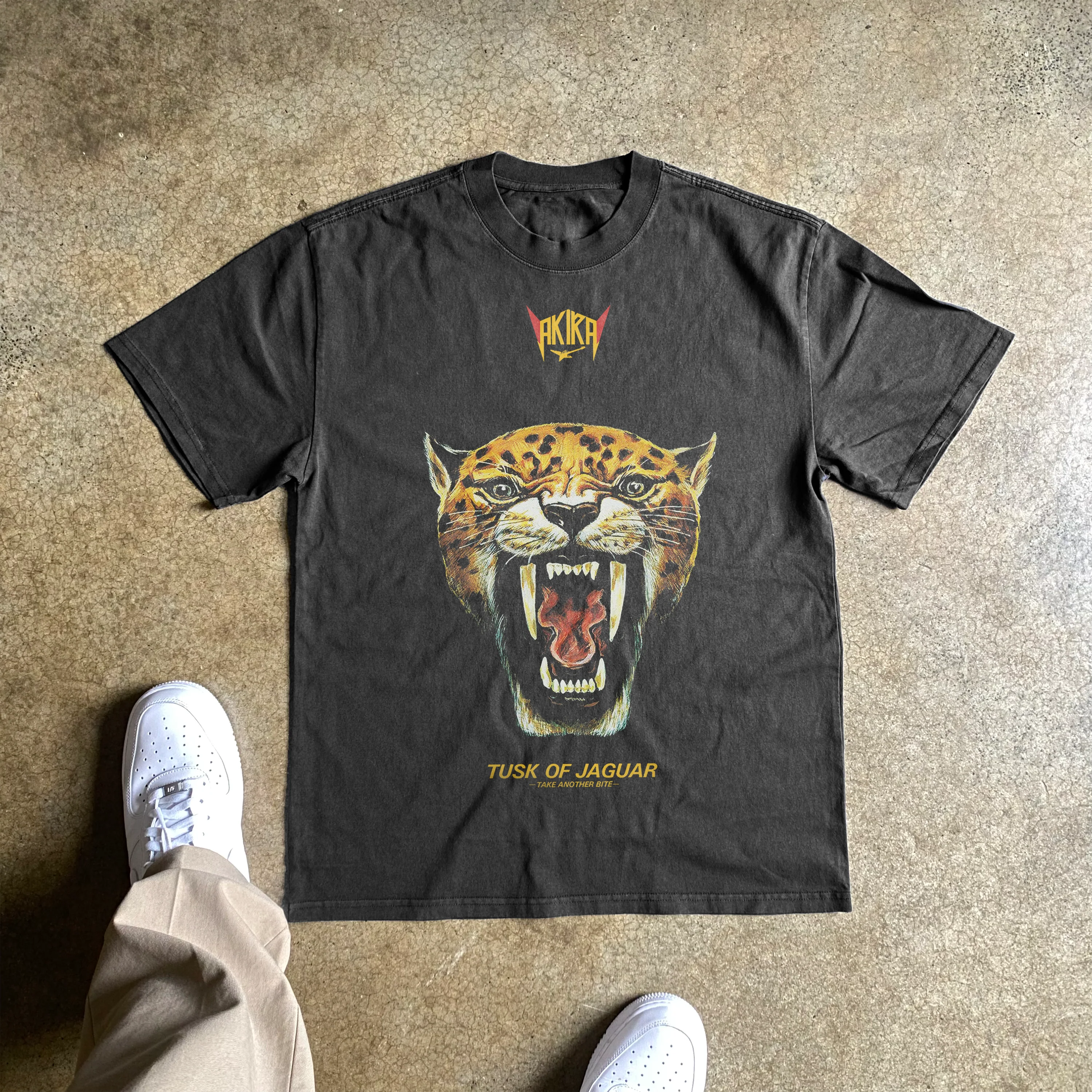 Tusk Of Jaguar Heavyweight Black T-Shirt