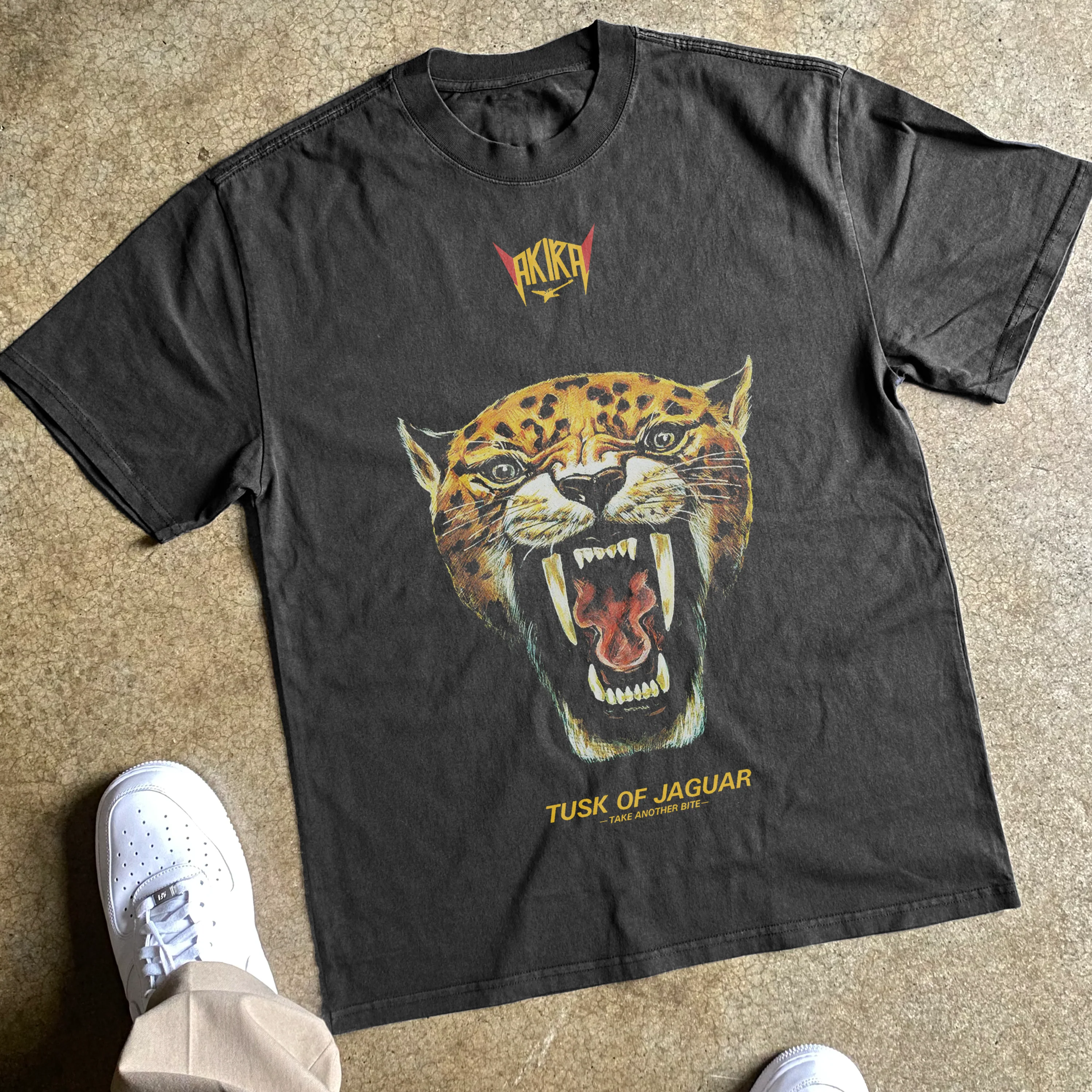Tusk Of Jaguar Heavyweight Black T-Shirt - Image 2