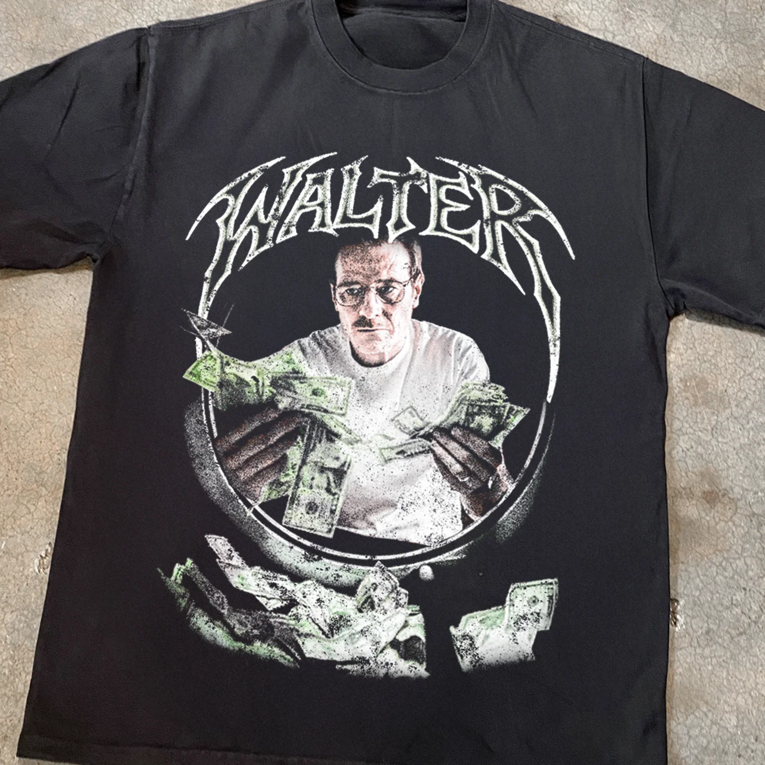 'Walter' Heavy Faded Black T-Shirt - Image 2