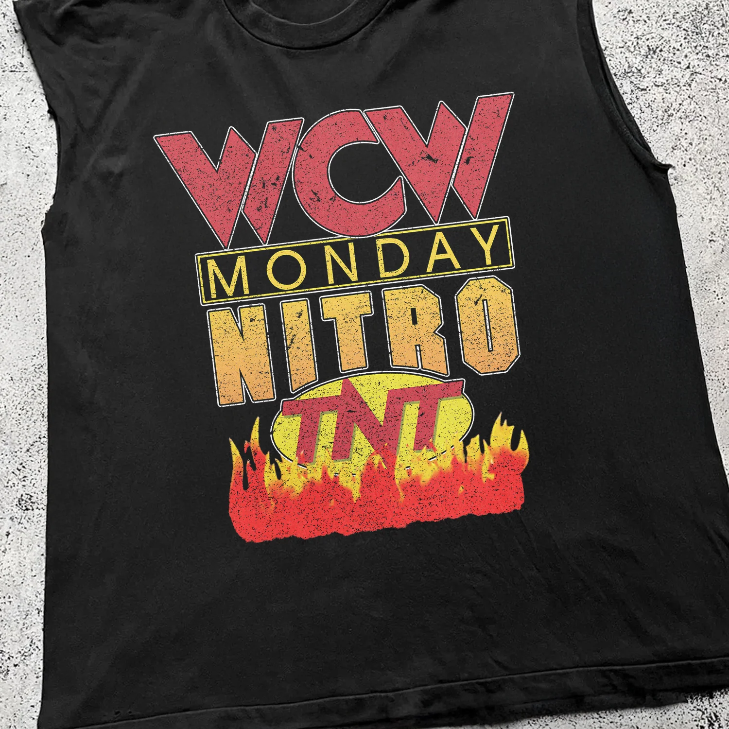 'Wcw Nitro' Cut-Off Black T-Shir - Image 2