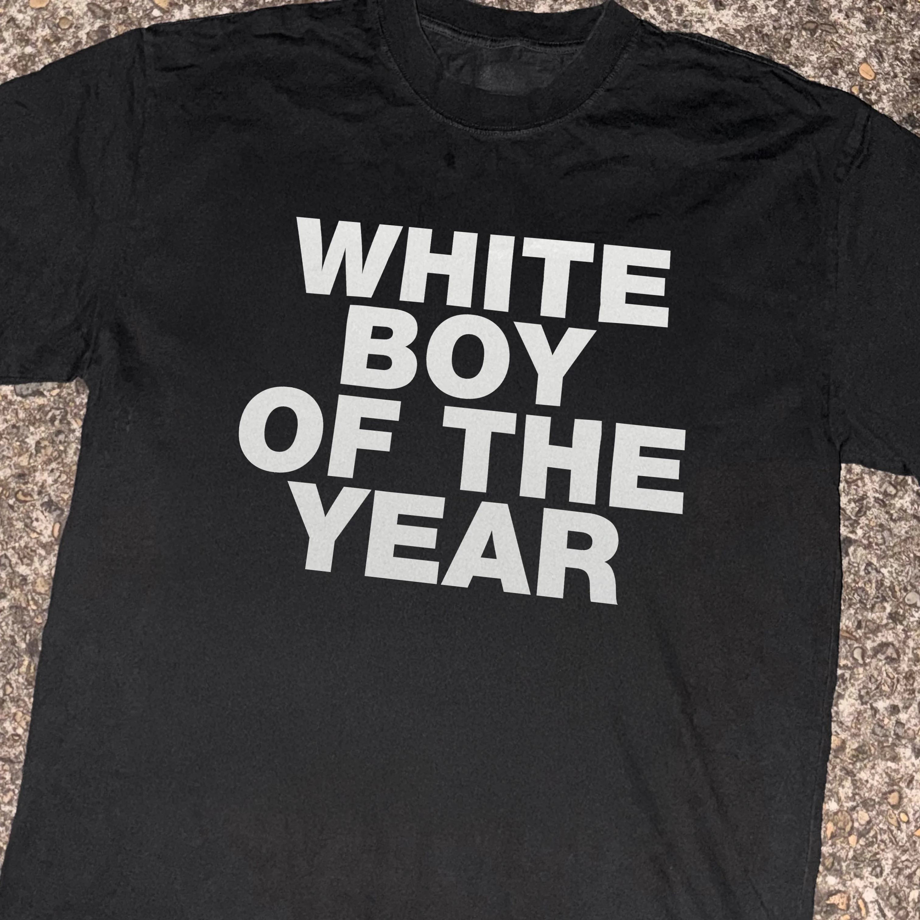 'White Boy Of The Year' Heavy Black Tee - Image 2