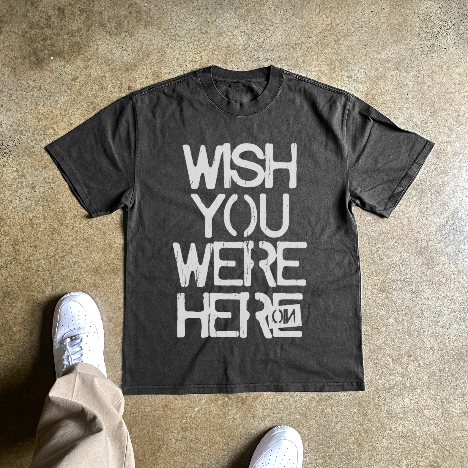 Wish You Were Her-oin Heavyweight Black Tshirt - Image 2