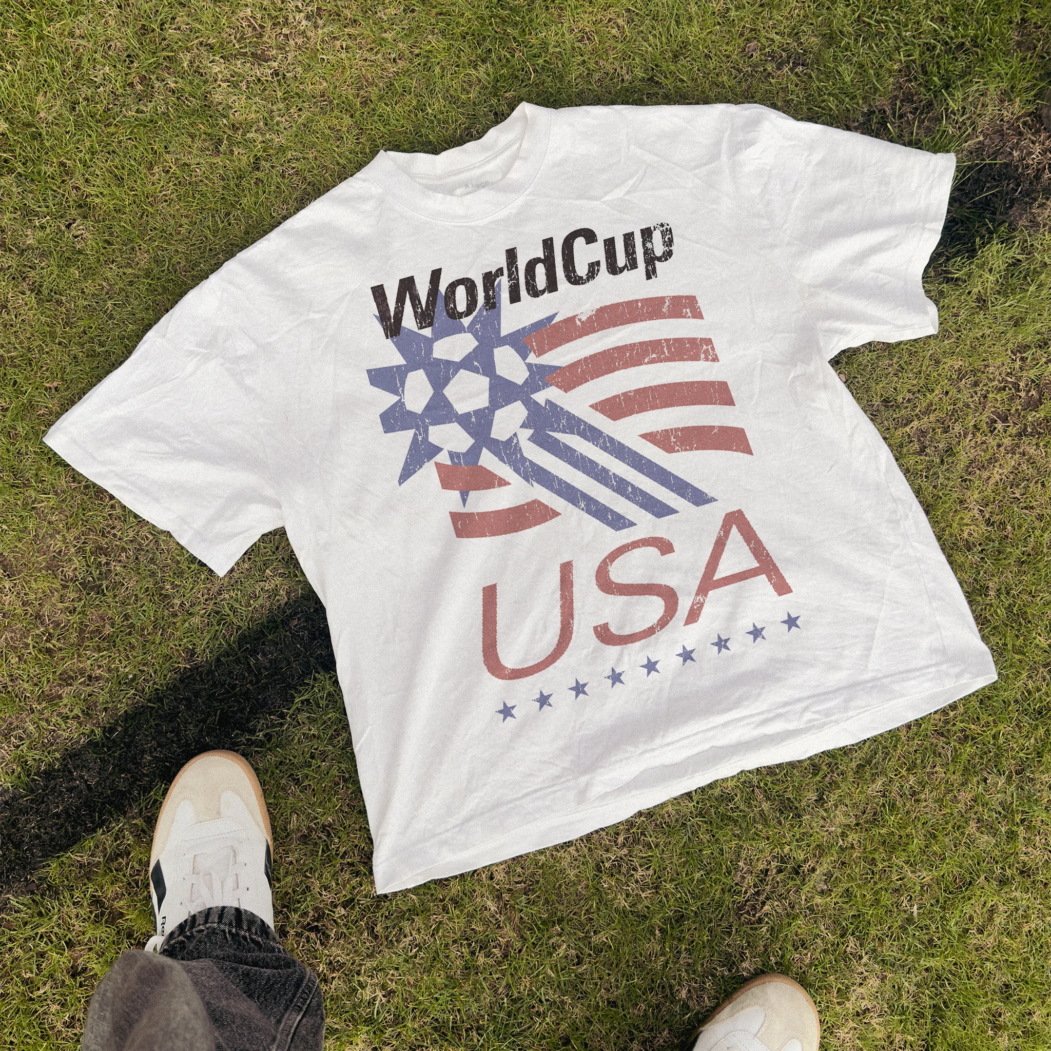 World Cup 'USA' Star Heavy White Tee