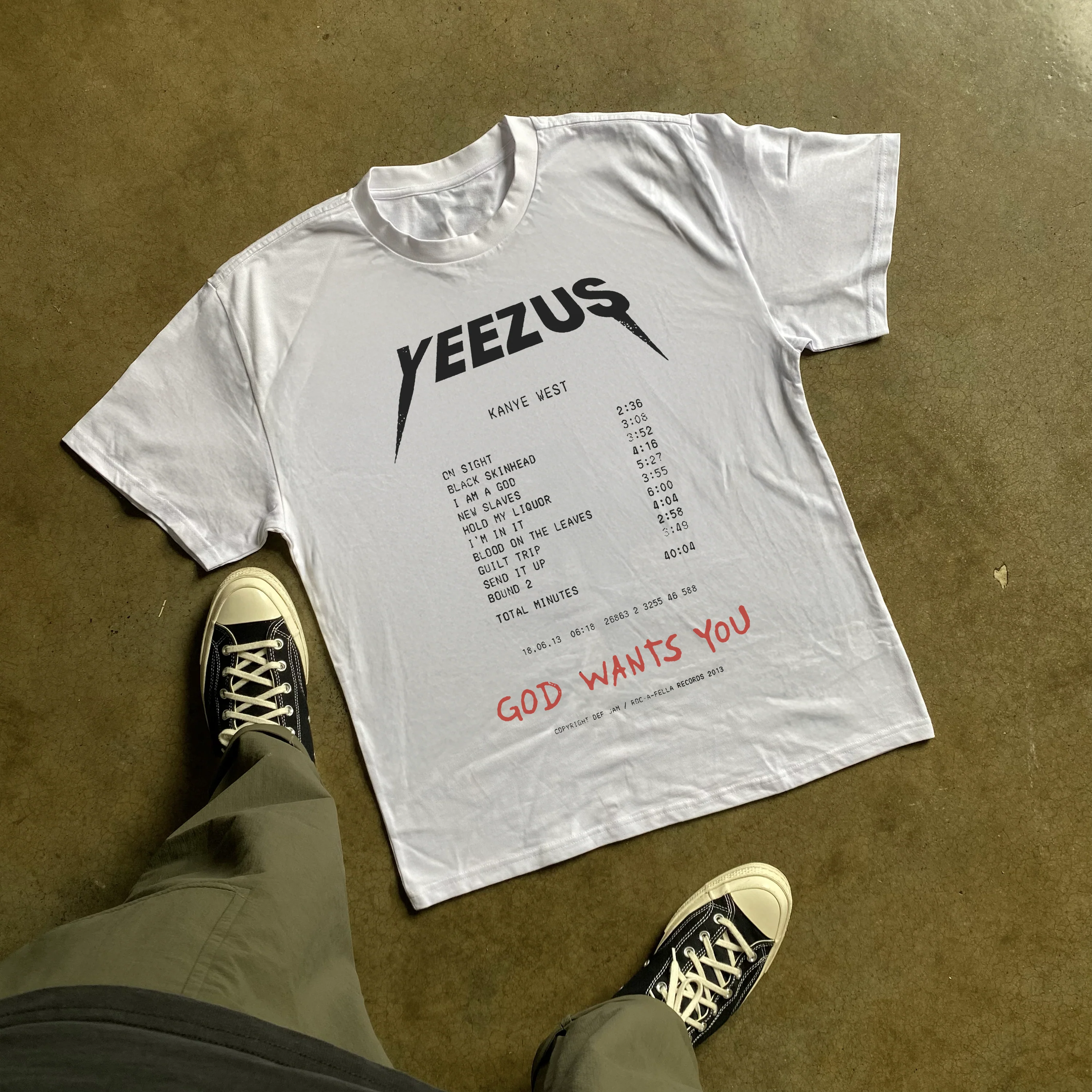 Yeezus Receipt Heavyweight White T-Shirt