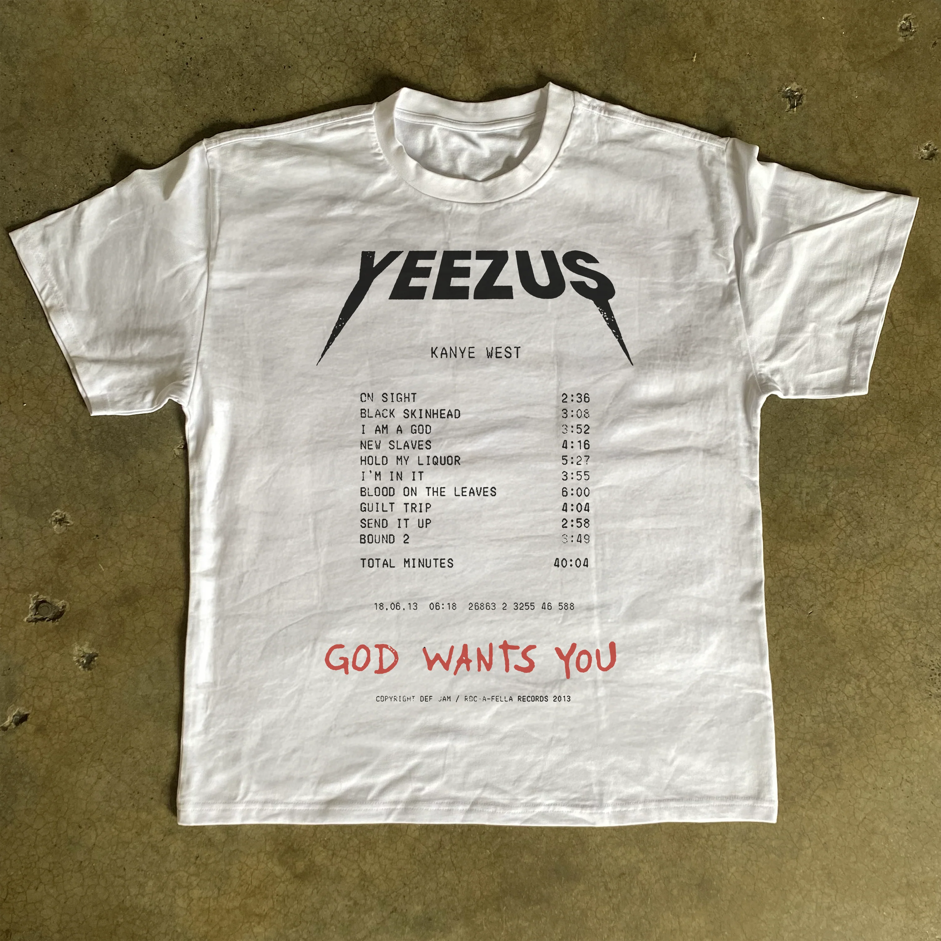 Yeezus Receipt Heavyweight White T-Shirt - Image 2